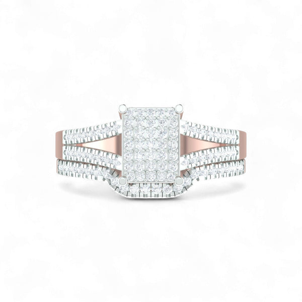 Item | Buy Precious Radiant Cut Natural Diamond Cluster Bride Set in 18KT Gold | SPOP Enterprise Global